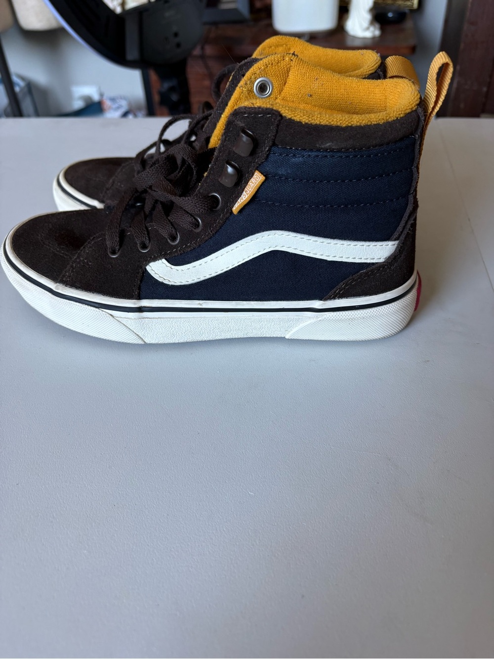 Vans Kids High-Top Sneakers - Navy, Brown & Yellow